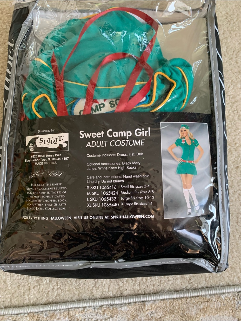 Spirit Sweet Camp Girl Costume in Green with Red Belt - size Small - Picture 8 of 8